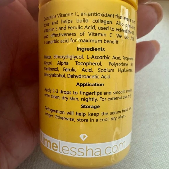 Timeless Vitamin C Serum 20% vitamin c face 1oz new in box - Picture 3 of 4
